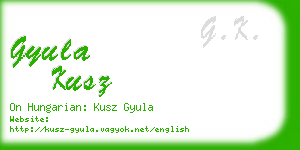 gyula kusz business card